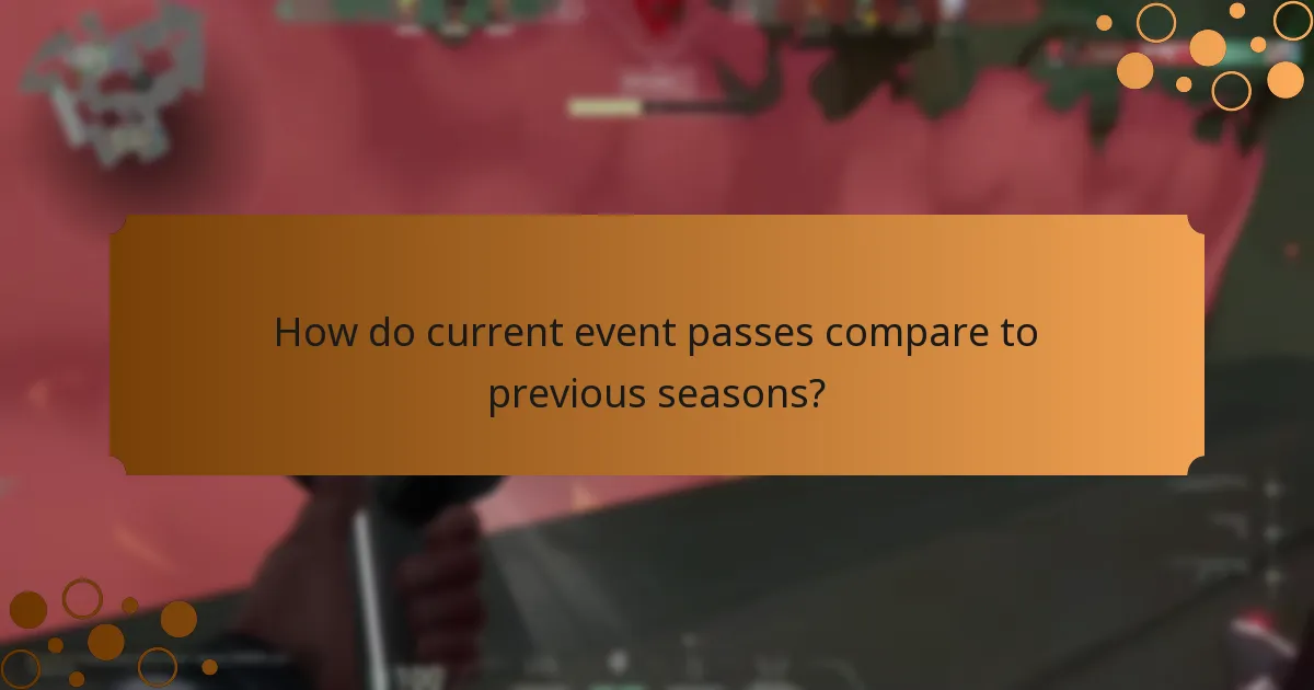 How do current event passes compare to previous seasons?
