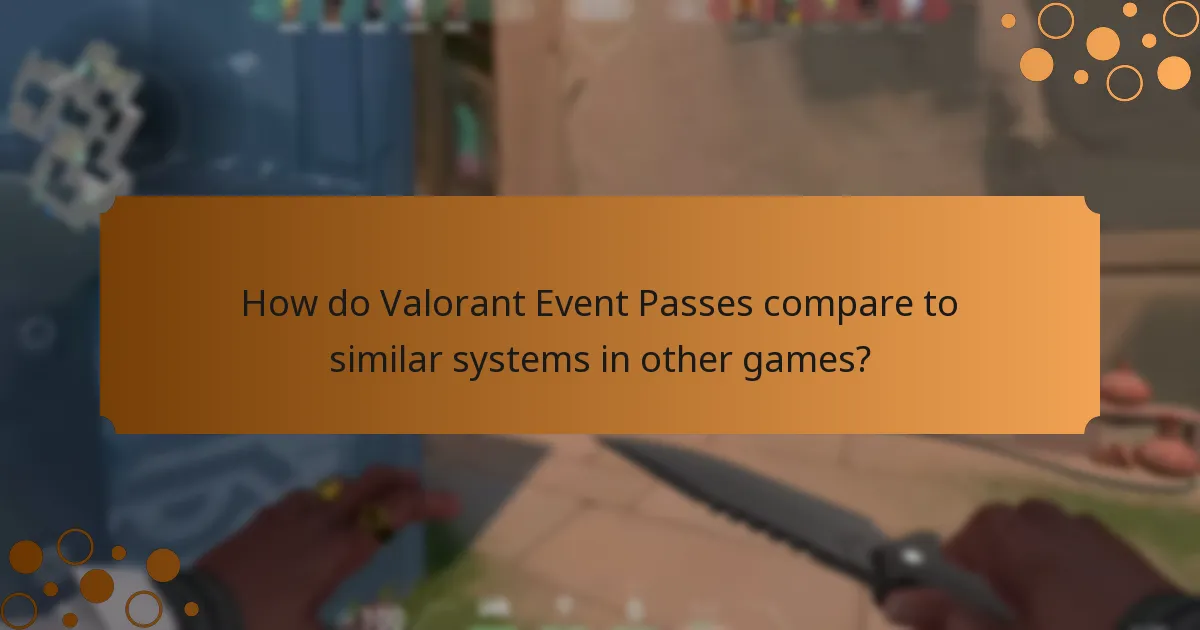 How do Valorant Event Passes compare to similar systems in other games?