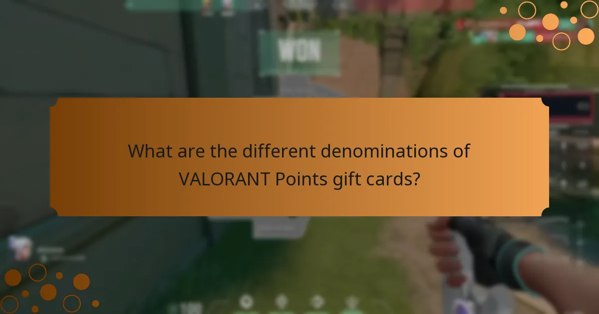 What are the different denominations of VALORANT Points gift cards?