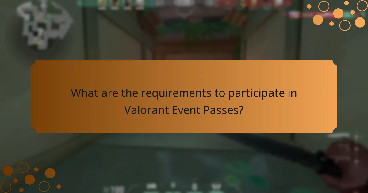 What are the requirements to participate in Valorant Event Passes?