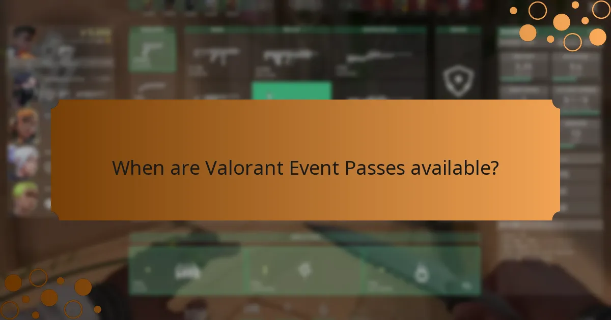 When are Valorant Event Passes available?
