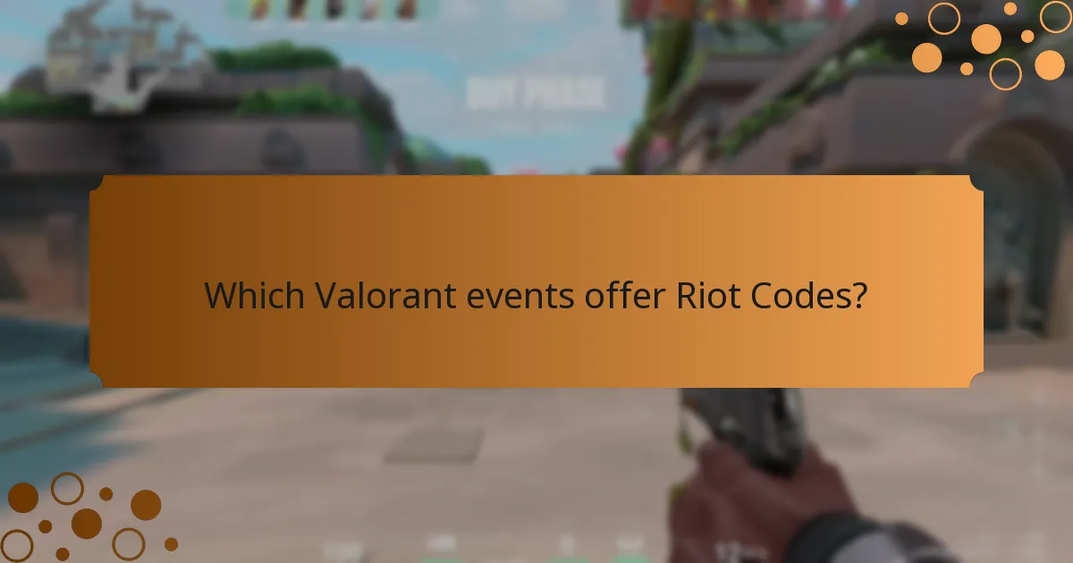 Which Valorant events offer Riot Codes?